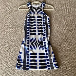 Trina Turk -Blue and Black Geometric Dress